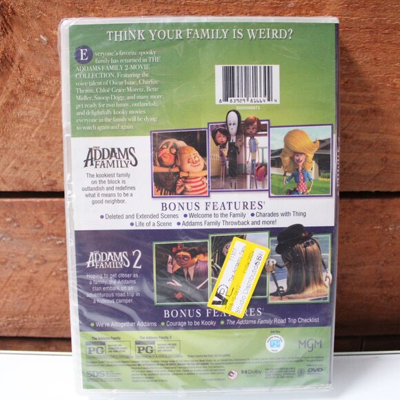 The Addams Family 1 & 2 DVD 2-Movie Collection Animated Comedy New Sealed - Picture 2 of 3